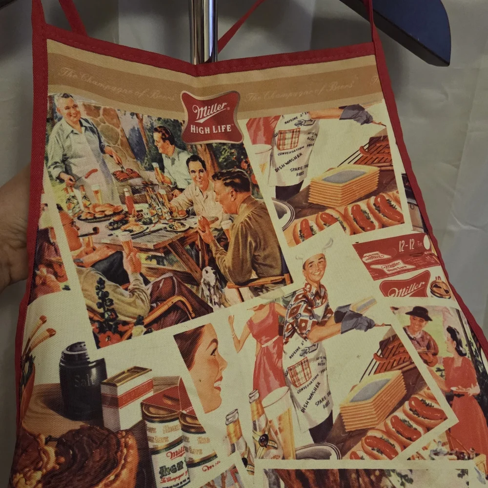 Grill Master Energy | Miller High Life Retro Beer Advertising Apron BBQ Ready